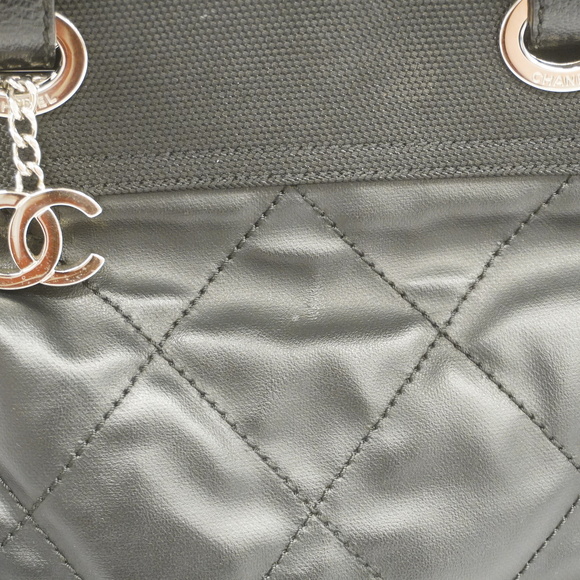 CHANELAuth  Paris Biarritz Tote Bag Women's Coated Canvas Black - Picture 9 of 10